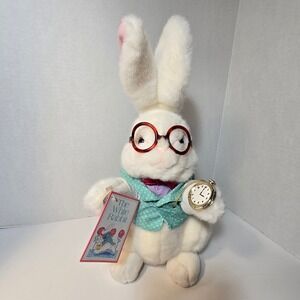 Alice in Wonderland White Rabbit Plush Watch & Glasses Vintage 1991 Target